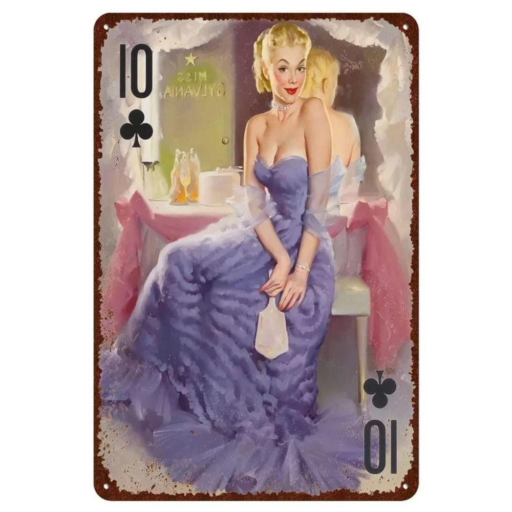 Pin-Up Girl Retro Metallwand Schild 30x20cm