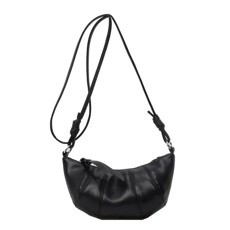 

ПУ Сумки через плечо Молния Простая Швейная нить Универсальная Изысканная Полумесяц Женские Сумки через плечо Мода Новый стиль