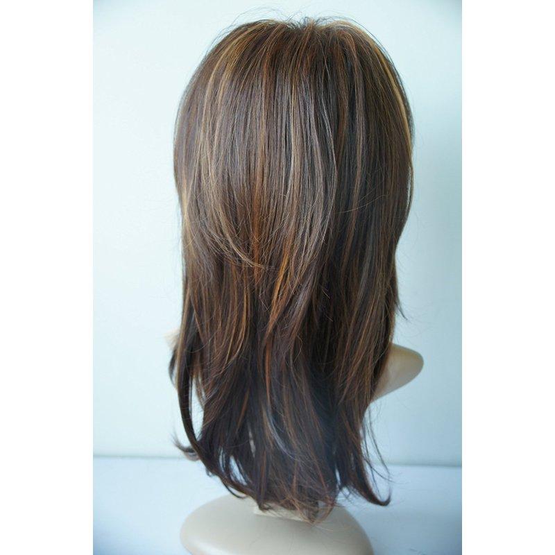 Perucas longas de onda natural para mulheres ombre marrom loira cor mista cabelo resistente ao calor peruca sintética