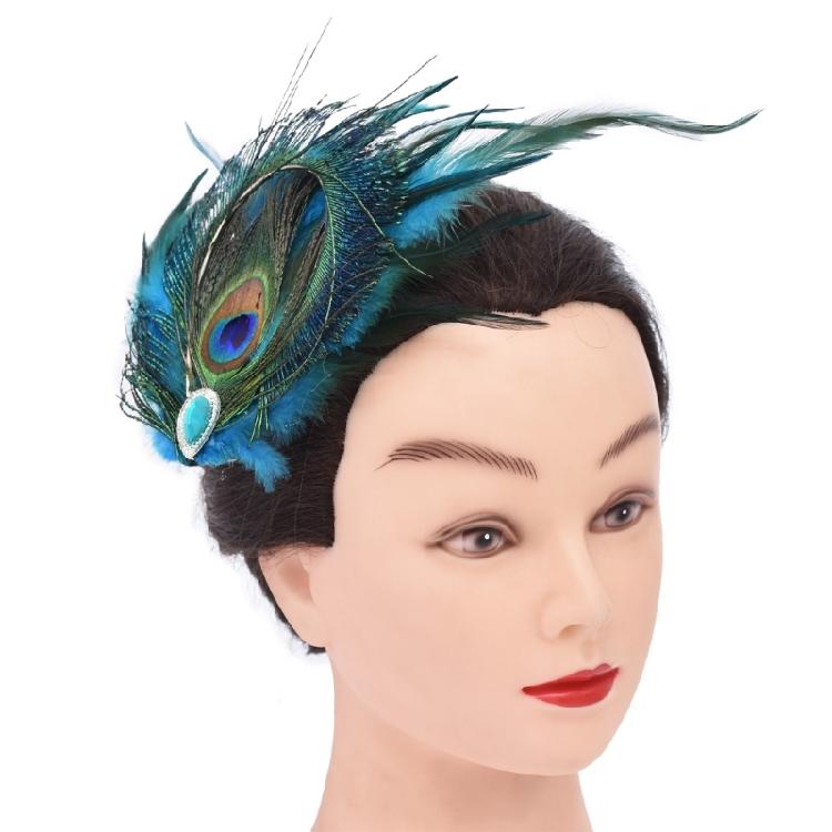 Fashionable Peacocks Feathered Hair Accessory Fashionable Feathery Hairpin Hair Accessory for Celebration and Gatherings