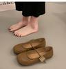 French Mary Jane shoes women's shoes 2025 spring and autumn new soft sole non-slip soft surface word with shallow mouth single shoes with skirt