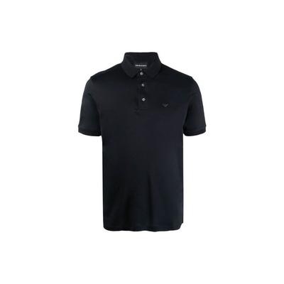 Ss22 Solid Color Label Half Button Short Sleeve Polo Shirt Men Polo Shirts Blue 8N1F96-1JUVZ-0920