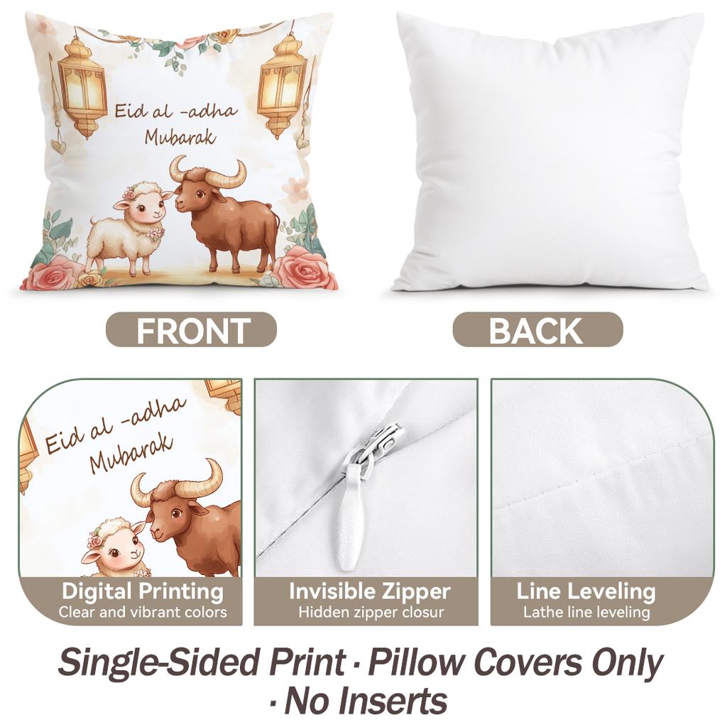 Eid Al-Adha Flowers And Animals Cushions Pillowcase Polyester Cushion Cover Throw Pillow Pillowcover Home Car Sofa Decor