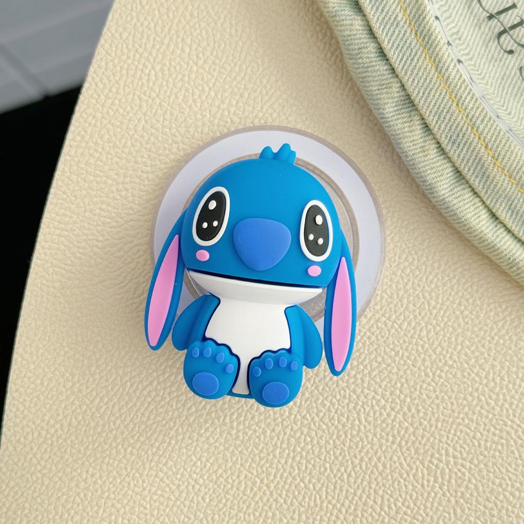 Cartoon Magnetic Retractable Phone Holder: Cute Airbag & Rotating Design for Lazy Desktop Use