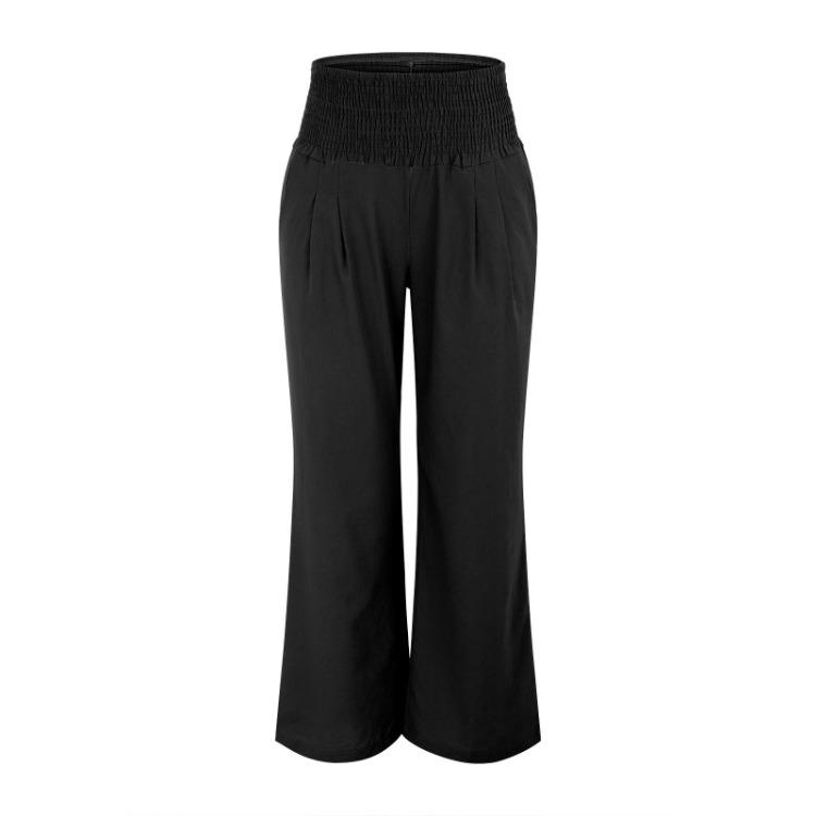 Women Casual Solid Color Wide Leg Pants Loose Temperament Trousers Workplace