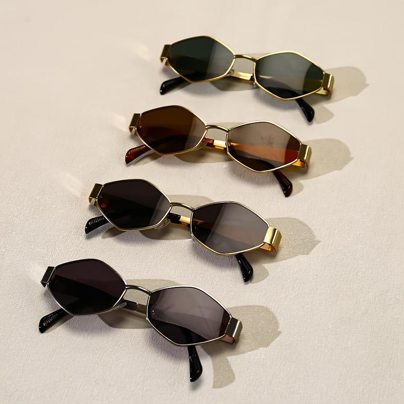 

Женские очки в стиле ретро с оправой золотистого тона - Модные декоративные аксессуары для повседневных нарядов и праздничных мероприятий