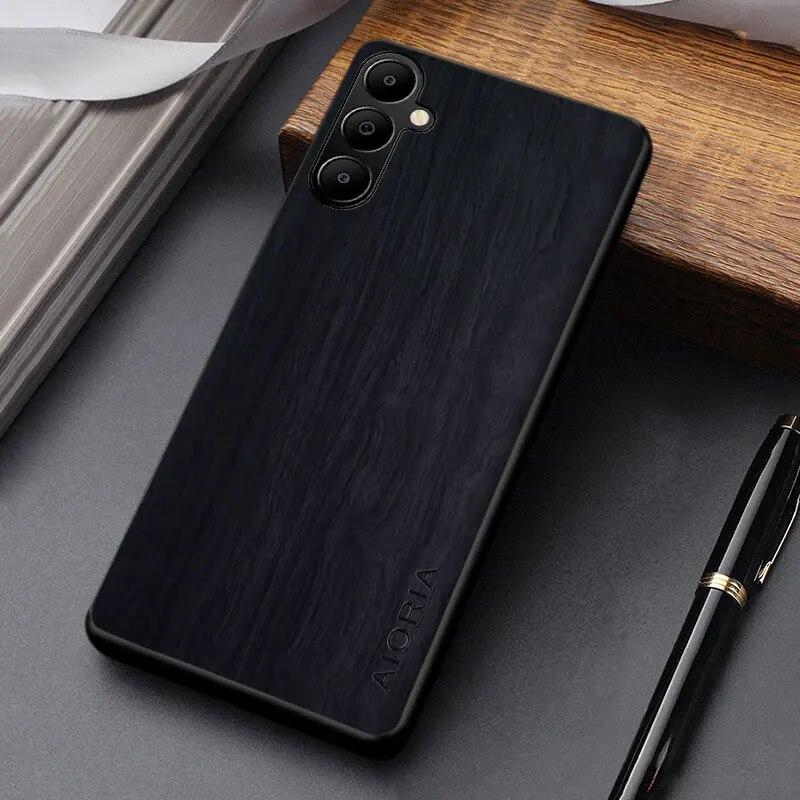 Etui na Samsung Galaxy A05s A05 funda unikalny design lekki wzór drewnopodobny pokrowiec ze skóry PU coque