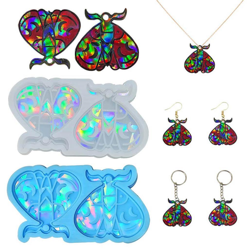 Butterfly Shaped Earring Silicone Mold Crystal Epoxy Resin Casting Molds Resin Earring Mould Holographic DIY Crafting
