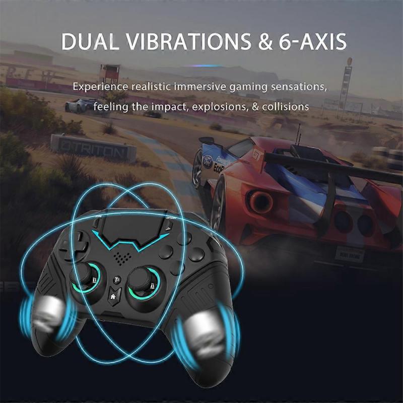 NE Controller for PS4 PS3 PC iPhone Wireless Bluetooth Gamepad Remote Control Programmable Turbo 6-axis Gyro RGB Joystick