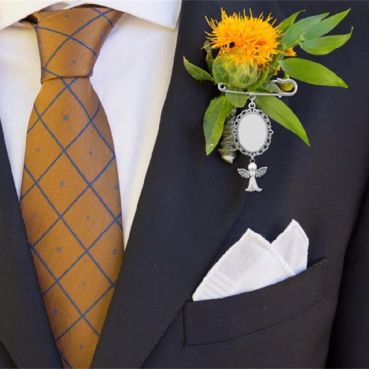 Charme-Broche Aile d'Ange Bleu Quelque Chose de Bleu pour Bouquet de Mariage Boutonnière Charme Photo Broche Cadeaux Souvenir de Mariage