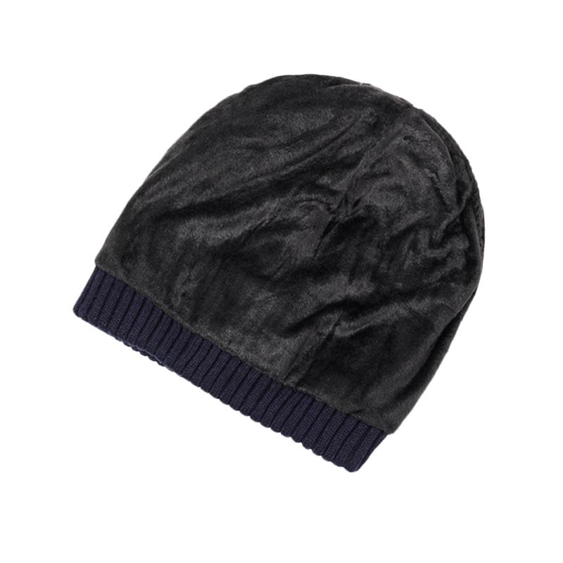 Ski Pullover Knitted Hat Men's Winter Warm Outdoor Cycling Coldproof Ear Protection Wool Cotton Hat