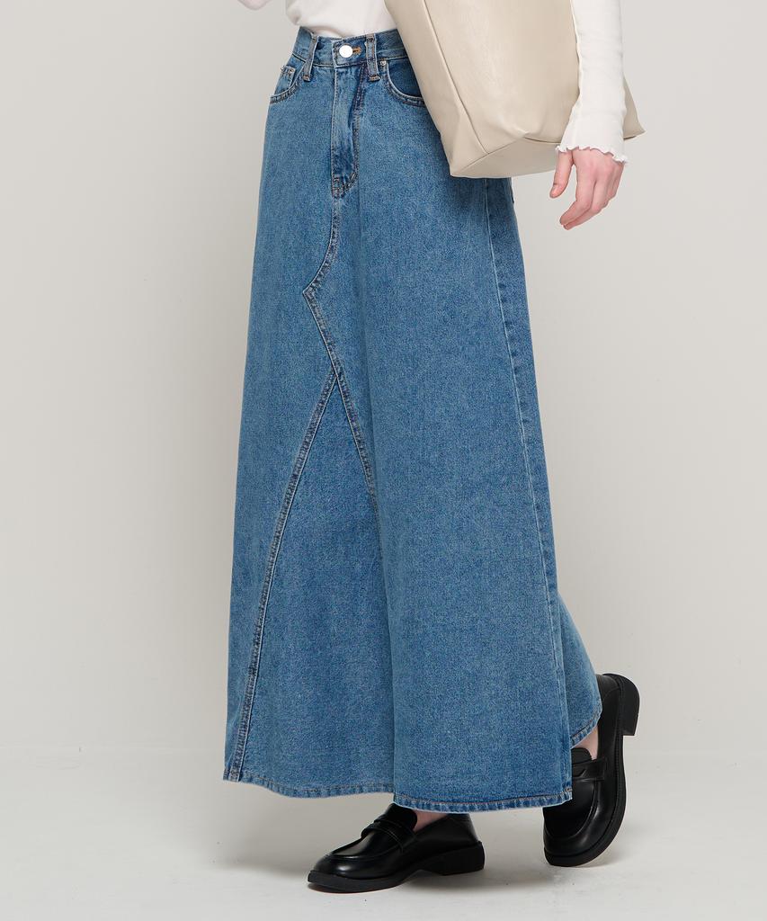 ROIDESROIS Maxi Denim Long Skirt (Blue)