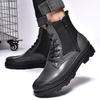 Mens Non-Slip Hiking Boot High Quality Casual Shoes All-match Men's Motorcycle Boots Genuine Leather Men's Boots Plus Size 38-47