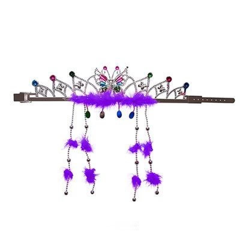 

Діти подорожі запашний наложниці капелюх етнічні продуктивність волосся аксесуари Принцеса сітка корона вихід меморіальний капелюх фіолетовий