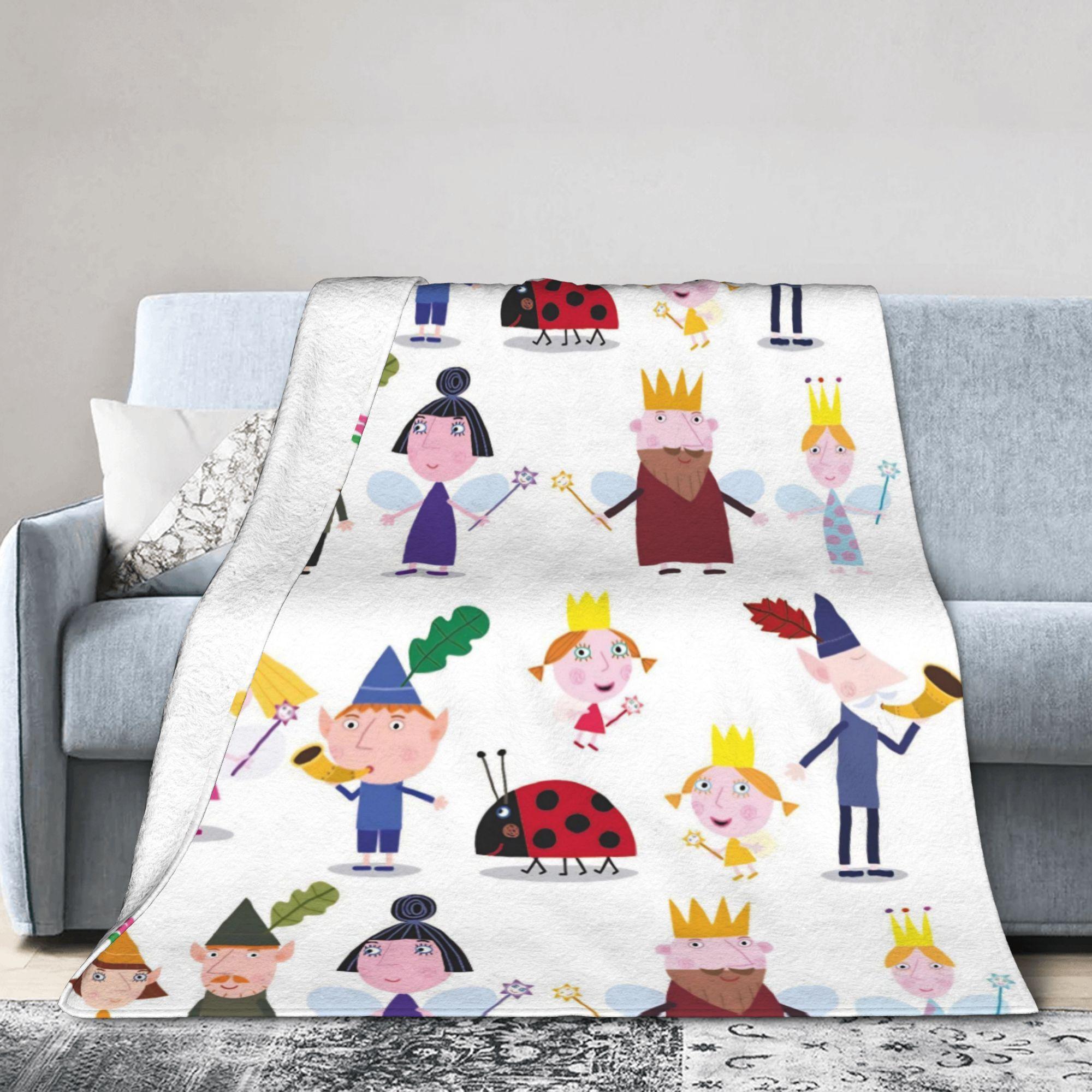 Dunika Chen Unisex Ben Holly Cartoon Little Kingdoms Blankets Velvet Autumn Winter Magic-Movie Multifunction Warm Throw Blankets For Bedspread