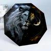 Lion Zodiac Symbolism 8-Frame for Travel, camping, Casual Lightweight Portable Umbrella, Essential for every family Holidays Birthday Gift