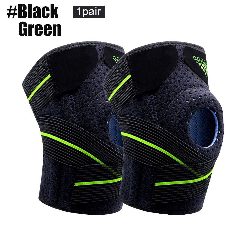 

1 пара пружинных наколенников для бега, баскетбольных наколенников, профессиональных спортивных наколенников, наколенников