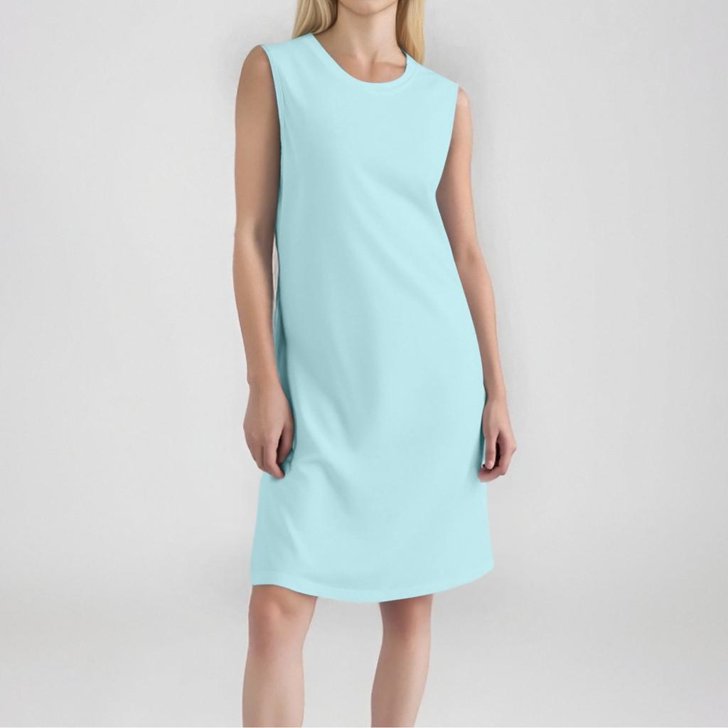 Women's Fashion Casual Color Round Neck Sleeveless Short Dress