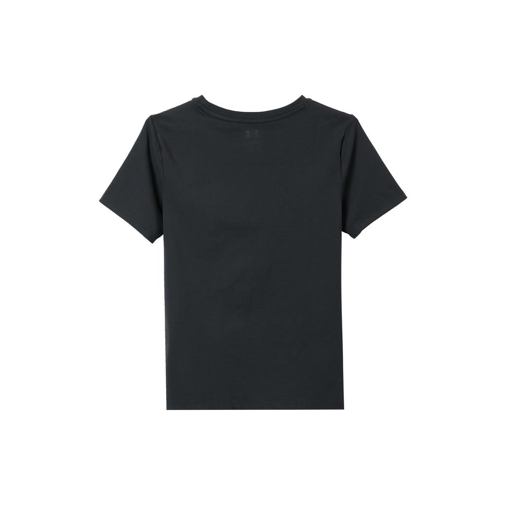Under Armour Solid Color Training Crew Neck Short Sleeve T-Shirt Women tops Black 1379155-001
