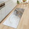 Marble Carpet Long Floor Mat Stone Pattern Theme Doormat