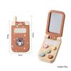 Baby Wooden Flip Phone Toy Bear Telephone Model Montessori Toys Simulation Phone for Kids Early Educational Cognition Toy Gift