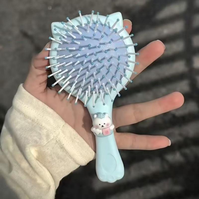 Mini Cartoon Air Bag Comb With Makeup Mirror Air Cushion Comb Head Massage Cartoon Hairdressing Girls Gift Health Care Beauty