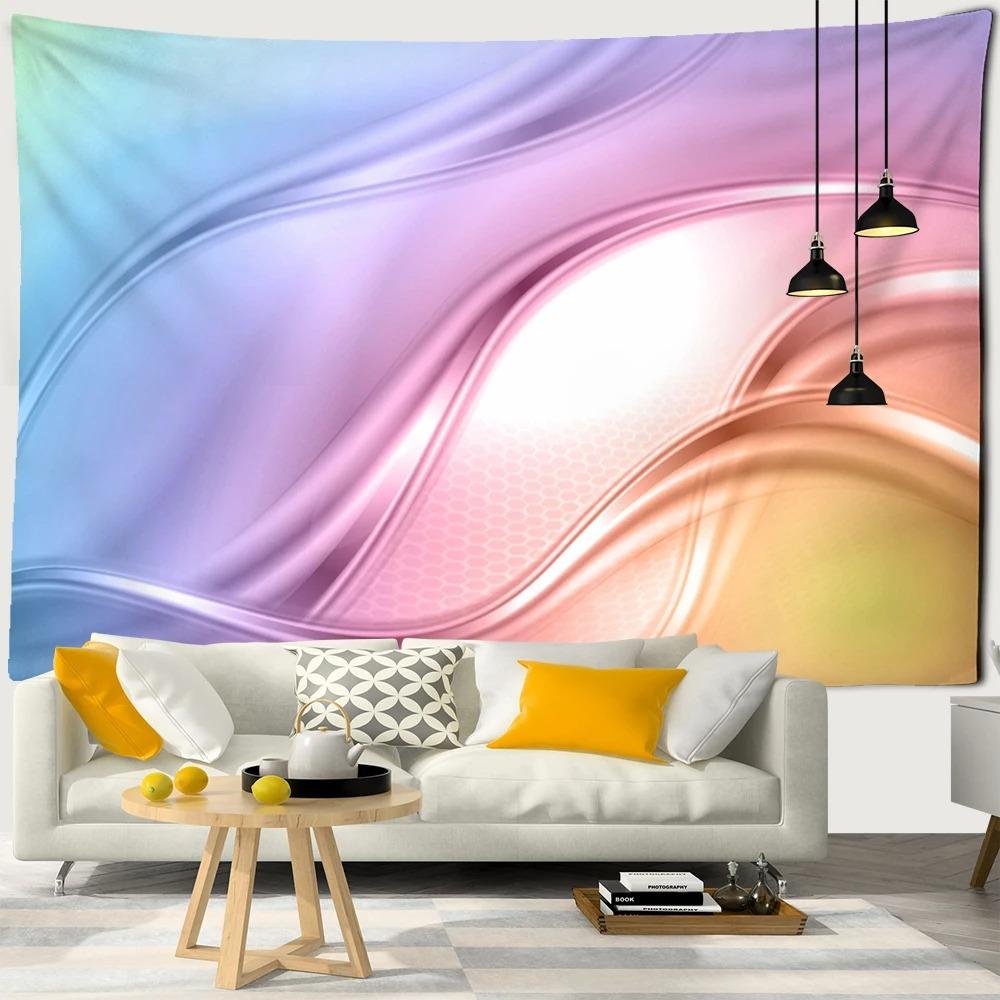 Decor colorat cu model de linii Tapiserie Dormitor Living Tapiserie Decor de perete acasă