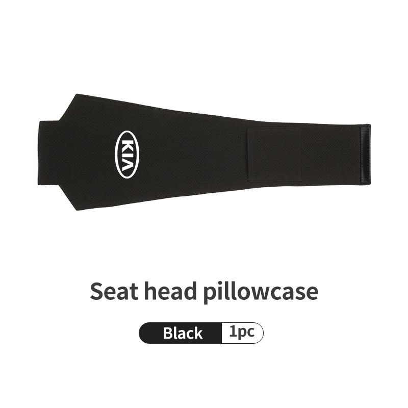 AAAFR1 Car Logo Headrest Cover Suede Perforated Breathable Head Pillowcase Pads For KIA Cerato Proceed Venga Stonic Picanto Sorento