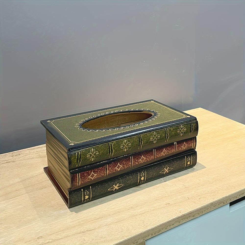 1pc, Tissue Box, Vintage European Style Simulation Book Tissue Box, Home Daily Use Desktop Tissue Storage Box, Suitable For Bedroom, Living Room