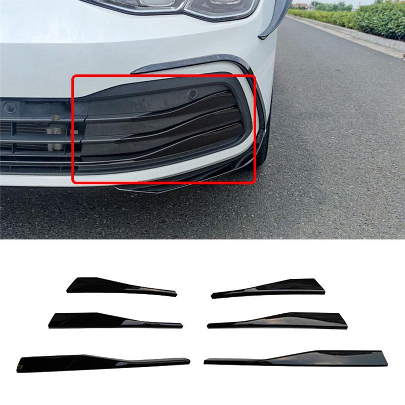 For VW Golf 8 Mk8 2021 2022 Car Front Grille Grill Moulding Strips Fog Light Cover Trim Abs Automotive Modification Accessories