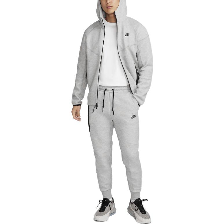 Nike Solid Color Zip-Up Hooded Sports Jacket With Dual Zipper Men Jackets Grey FB7922-063