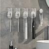Abs Material Toothbrush Holder Wall Mount With No Drilling For Bathroom Storage