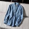 Heavy Washed Cotton Solid Fabric Export Fashion Export Tail Goods Men Casual Plus Size Denim Shirt Jacket