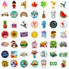 100 Pieces Small Size 4cm Beach Fresh Ins Style Mixed Stickers DIY Suitcase Stickers