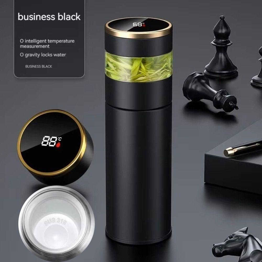 Stainless Steel Ceramic Coated Insulated Cup LED Temperature Display Tea Infuser Bottle