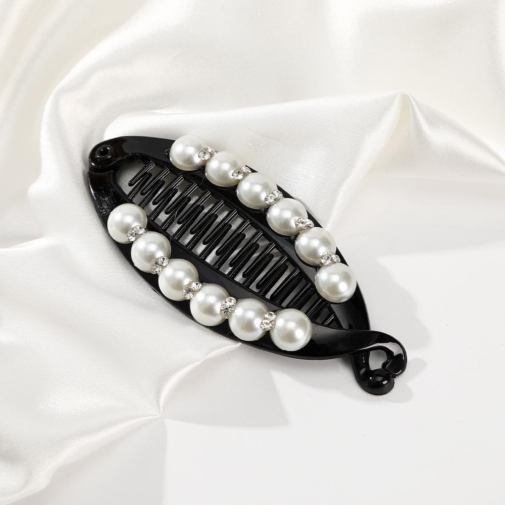Women Hair Claw Clip Pearl Rhinestone Hair Clip For Girls Clincher Combs Barrettes Hairpin Fishtail Clip Hair Accessories