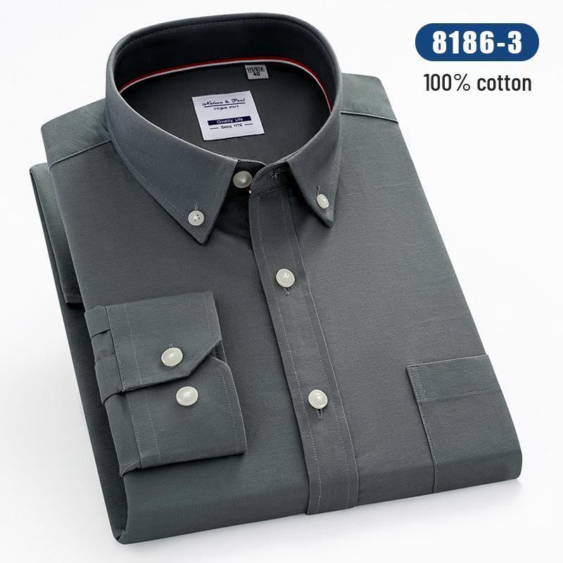 Men's Long Sleeve Striped Oxford Button-Down Shirt - New Color