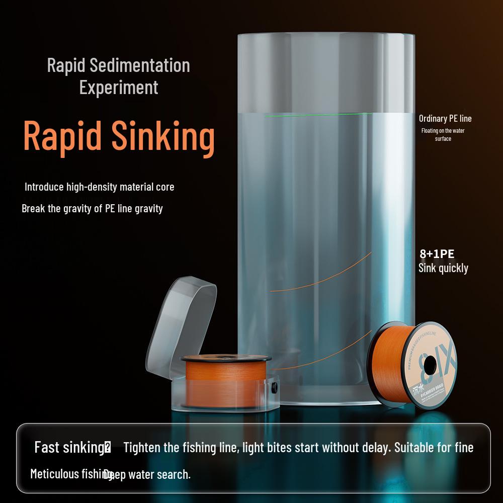 Upgrade X8+1 Braided Sinking PE Fishing Line: High Density, Fast Sinking, Strong Tensile, Long Cast for Sea Fishing