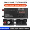 Portable High Power Car Inverter Universal Solar Power Converter Household LED Digital Display Voltage Transformer