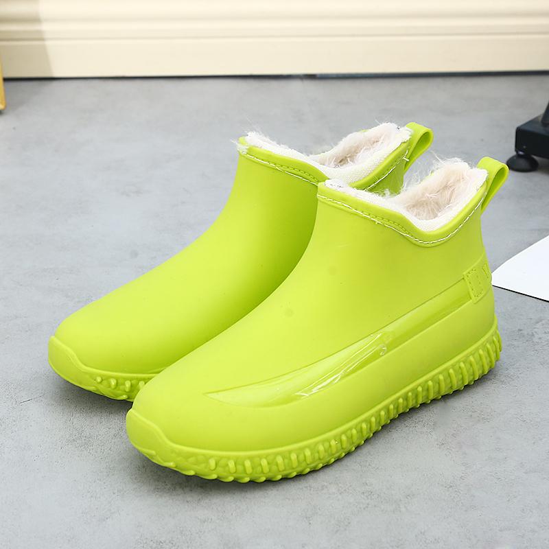 Fashion Rain Shoes Women Wear Waterproof and Non-slip Internet Celebrity Water Shoes Short Tube Japanese Thick-soled Rubber Shoes Wear-resistant