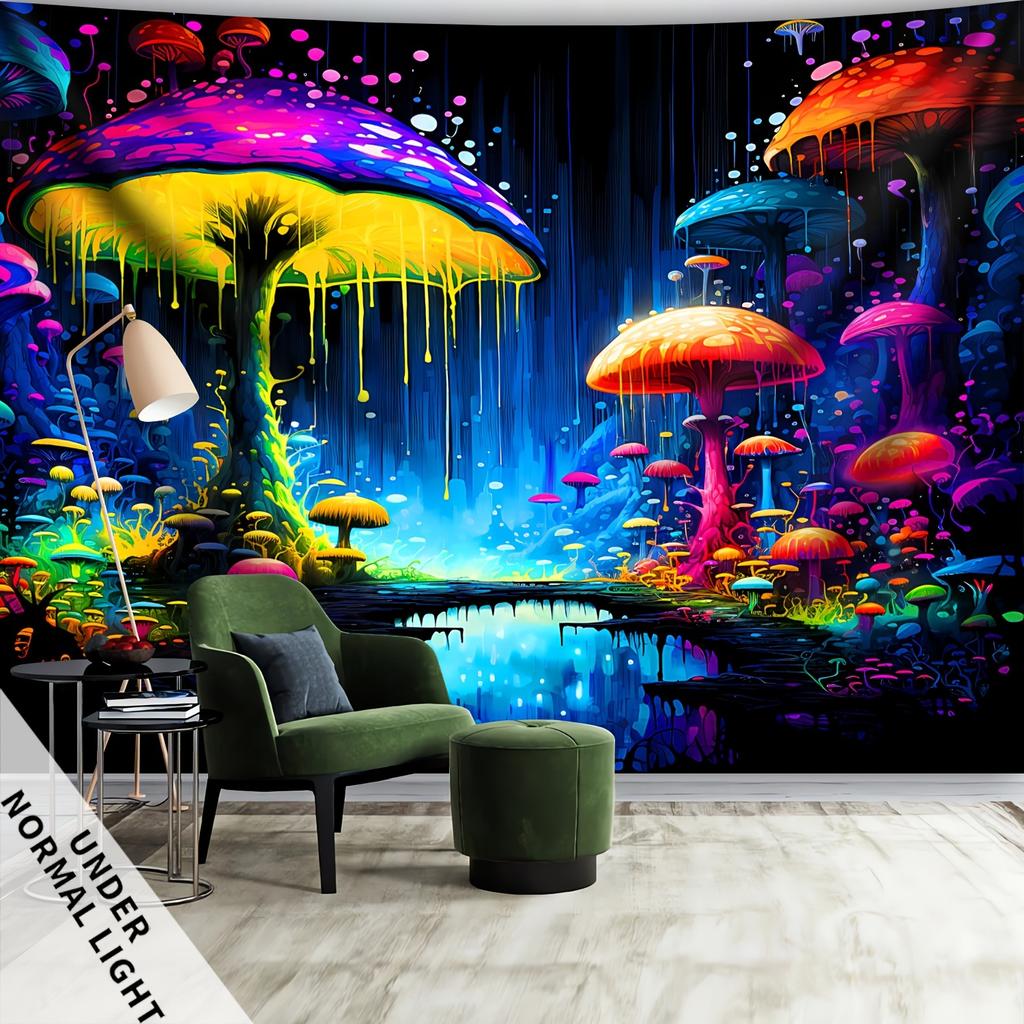 Psychedelic Art Fluorescent Tapestry Light Up Your Space with ColorUV Tapestry Wall Hanging Bedroom Home Party Decoration