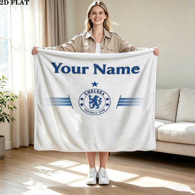 1PC Chelsea F Custom Name Patterned Flannel Blanket Suitable For All Seasons for Home Decor Warmth and Comfort Gifts Holiday Present