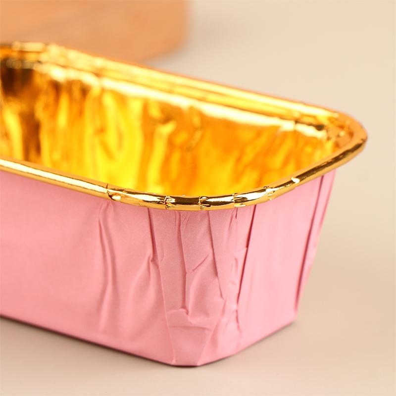 50Pcs Rectangular Aluminum Foil Tin Paper Cup Baking Cup Dessert Box Cake Box