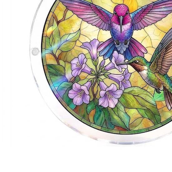 Sun Catcher Puzzle Acrylic Suncatcher Durable Clear Acrylic Colorful Patterns Window Decoration for Doors Garden