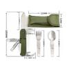 Stainless Steel 7 In 1 Camping Cutlery Set - Foldable Multifunctional Outdoor Tableware With Fork Spoon Knife For Picnic Hiking