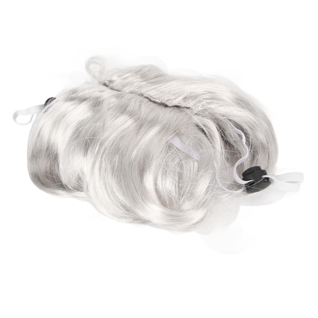 Dog Cat Cosplay Wig Nylon Fiber Vivid Adjustable Elastic Band Washable Pet Wigs for Cats