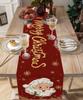1pc 30*180CM Christmas Linen Table Runner Merry Christmas Decoration for Home Xmas Table Decor 2025 Navidad Notal Noel Ornament