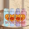1PC Trust The Seeds Vintage Heart Print 750ml Color Plastic Sports Water Bottle Leakproof Flip Straw Lid Suitable for Sports Office Home Use
