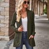 2025 Spring/Autumn Solid Color Ribbed Knit Cardigan Jacket