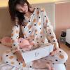 Women's Cute Cartoon Long Sleeve Pajama Set – Comfortable Thin Style for Spring, Autumn, and Winter, Wearable Outdoors